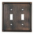 Switch Plate 2 Toggle Entries - Traditional Style, Finish Brushed Oil-Rubbed Bronze