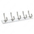 Contemporary Hook Rack - 1362, Board Finish White, Finish White / Brushed Nickel