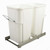Double Bin Recycling Center with Handle, Soft- close technology., Total Capacity 54 qt, Finish White, Bin Capacity 2 x 27 quarts