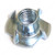 T nut with 4 prongs - Zinc, TNZ, Bolt Diameter/Size #10, Height 5/16 in