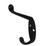 Coat Hook, 18 x 55 x 90 mm (W x D x H). Matt black