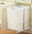 Bottom Mount Trash Pull-Outs with Standard Close, (2)White 27 qt, No Lid, White/80 lb.
