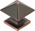 KNOB, 1-1/4" SQUARE OIL RUBBED BRONZE HI