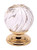 KNOB CRYSTAL, SWIRL CLEAR WITH GOLD