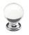 KNOB, CRYSTAL BALL, CLEAR WITH CHROME