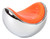 KNOB 40MM POLISHED CHROME AND ORANGE