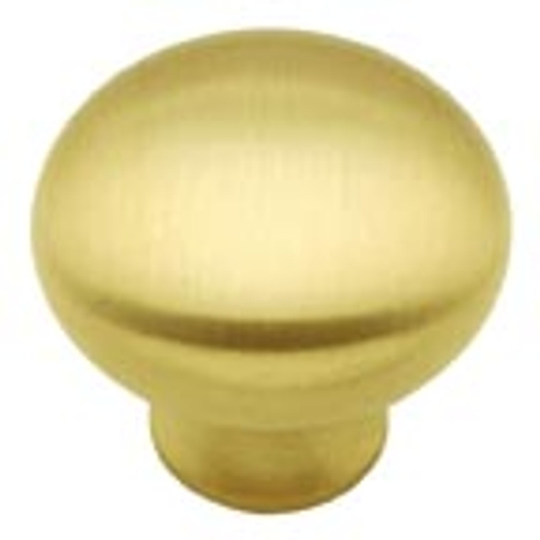 KNOB, 1-1/4" SATIN BRASS