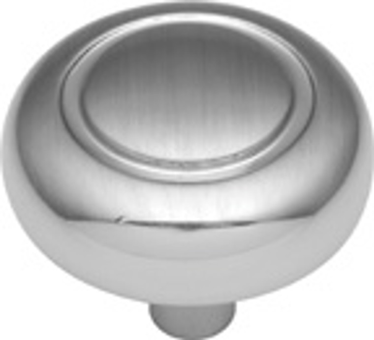 KNOB, 1-1/4" SATIN SILVER CLOUD