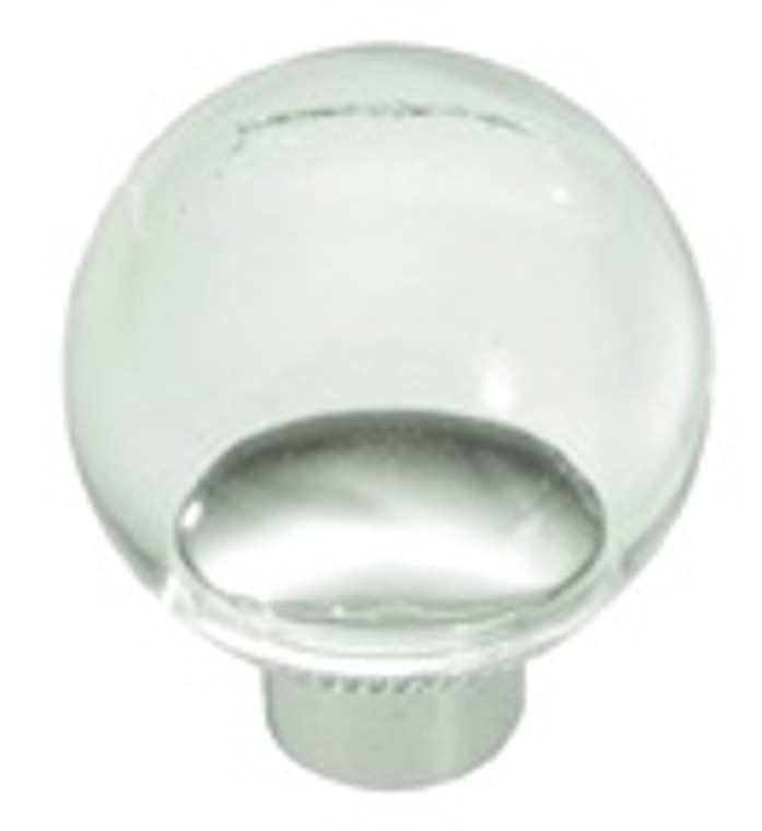 KNOB, 1-1/4"CLEAR LUCITE