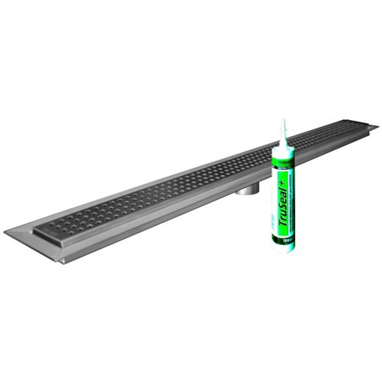 28" TRU-LINE Linear Shower Drain, Classic Style Grate,