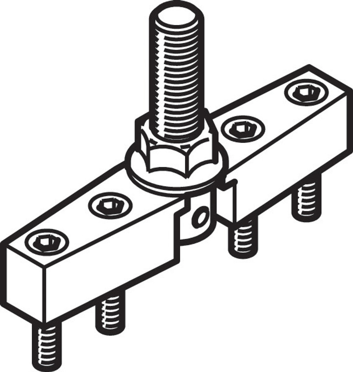 Hawa Rondo 150/GL Glass Suspension Bracket, with M12 Bolt and Screw Set, Steel, Galvanized