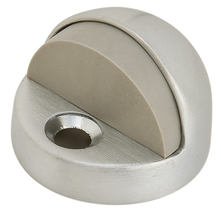 Dome Floor Stop, model SF102, brass, polished chrome, with durable vinyl bumper