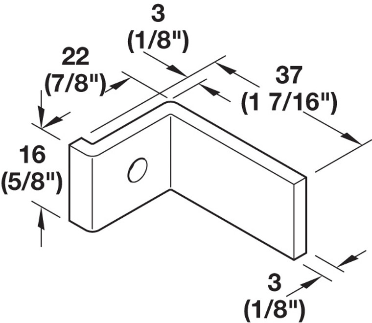 Follower Bracket for EKU Clipo 15, front door, steel, galvanized