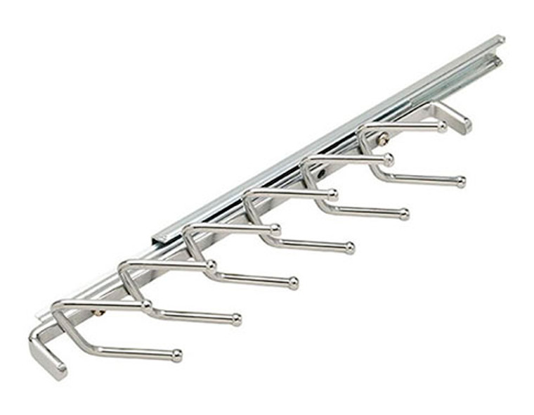 Tie Rack, steel, chrome plated, 12 hooks, 11" length