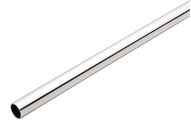 Synergy Shoe Rail, aluminum, chrome-plated, polished, 3/4" diameter x 36" length