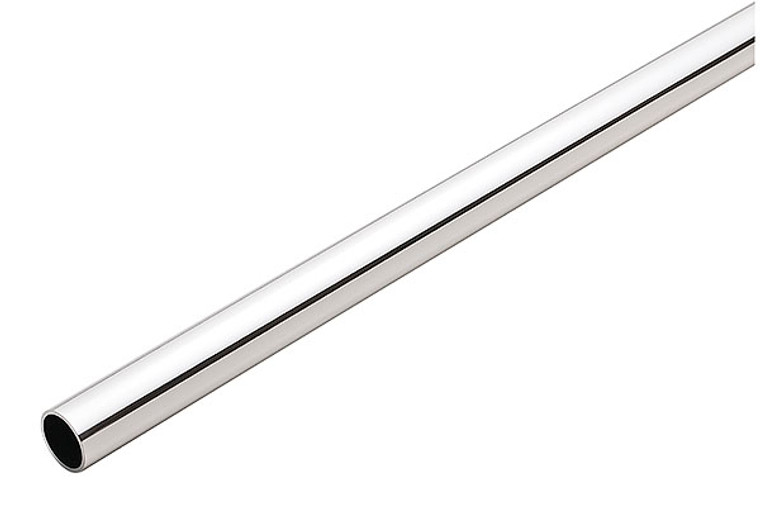 Synergy Shoe Rail, aluminum, chrome-plated, polished, 3/4" diameter x 30" length