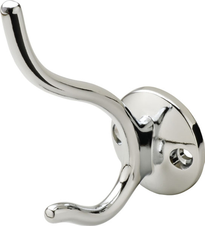 Coat Hook, zinc, chrome-plated polished, 38mm x 75mm x 92mm