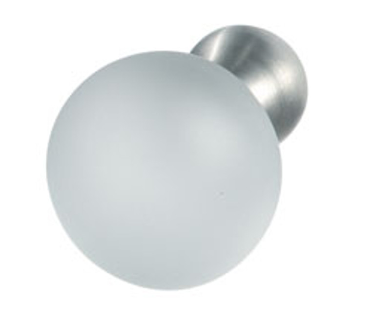 Knob, stainless steel, matt crystal clear, M4, 25mm