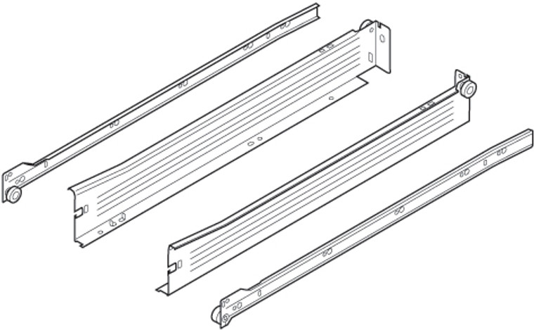 Metabox 320Nc153/4" Extension Runners, 2" Side, For 22" Drawer, Set