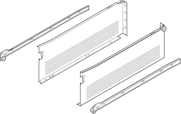 Metabox 320Hc15 3/4" Extension Runners, 6" Side, For 16" Drawer, White Set