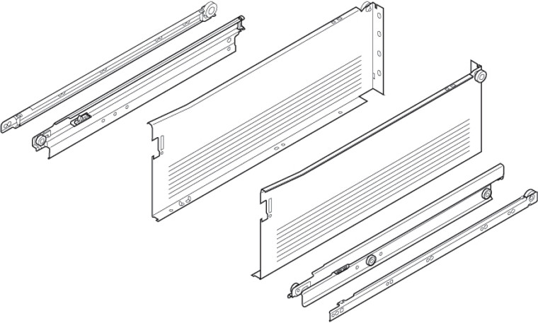 Metabox 330Hc15 Full Extension Runners, 6" Side, For 18" Drawer, Set