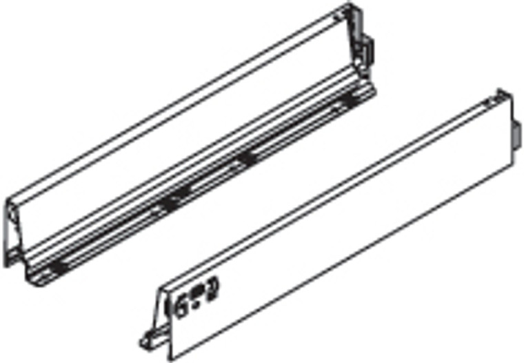 Tandembox 358M Drawer Profile Stainless Steel, For 18" Drawer, Pair