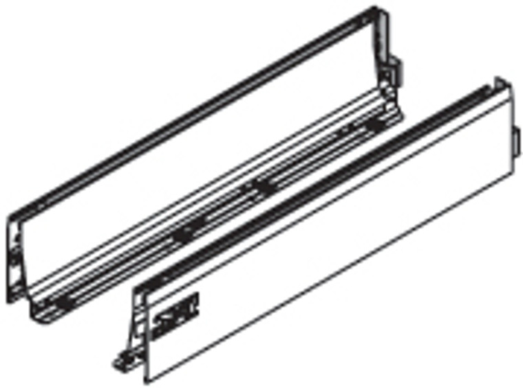 Tandembox 358L Drawer Profile, For 11" Drawer Stainless Steel, Pair