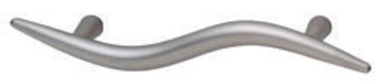 Handle, zinc, nickel matt, M4, 155 x 27mm, center to center 96mm