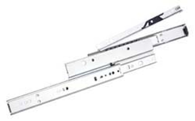 Ball Bearing Slide, Accuride CB4034, overtravel, full extension, steel, zinc-plated black, 150 lbs, 16"