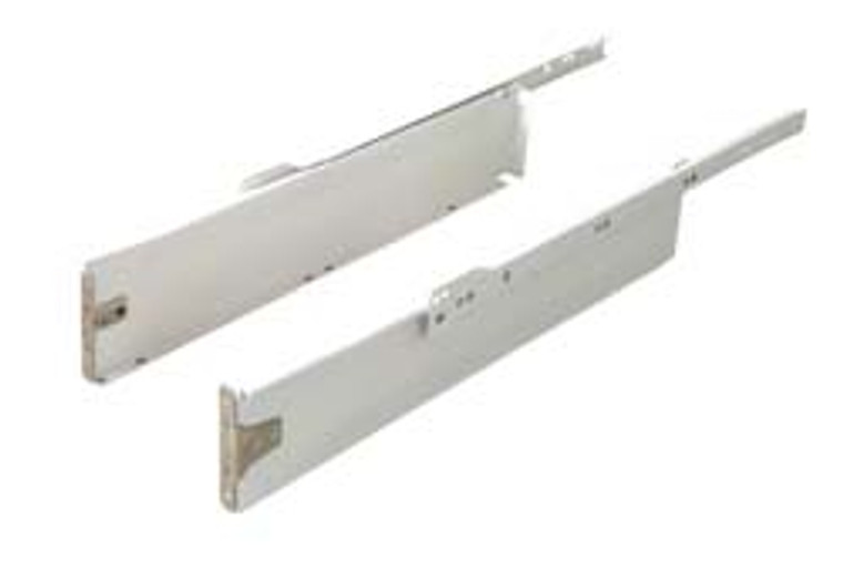 Metal Box System, 3 1/4" Height, 3/4 extension, steel, epoxy-coated white, 100 lbs, 14"