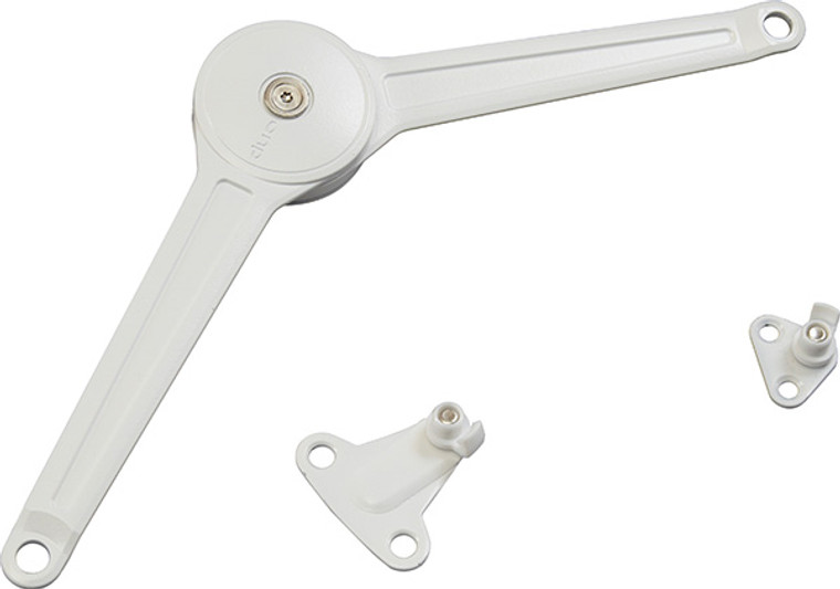 Duo forte lid or flap stay set, white, 37mm edge distance, euro screws