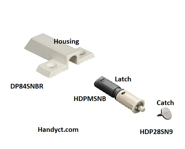 Salice DPAB Magnetic Push Latch, strike, Catch plastic, white