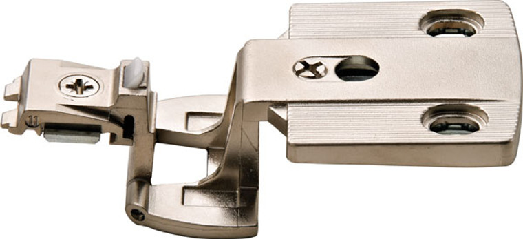Aximat 300 TM Institutional Hinge, full overlay arm without screws, zinc, nickel plated (former 344.06.910)
