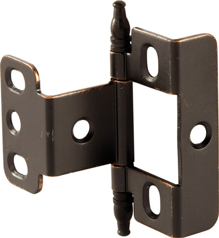 Full Wrap Non-Mortise Decorative Butt Hinge, with minaret finial, for inset doors, steel, copper bronze finish