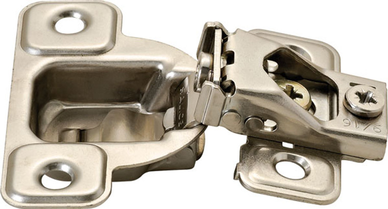 Salice CSP3499XR Hinge, steel, nickel plated, 106degree, 3/4", face frame, self closing, screw-on, 3 cam