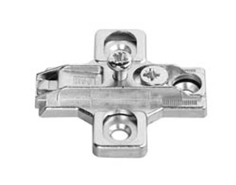 Salice B2R3E09/15 Slide-On Mounting Plate, zinc, nickel-plated, for woodscrews, 0mm Mod 2