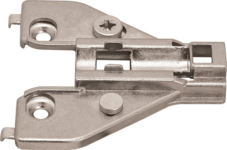 Clip Face Frame Mounting Plate, cam adjustable, for woodscrews, zinc, nickel-plated, Mod 3