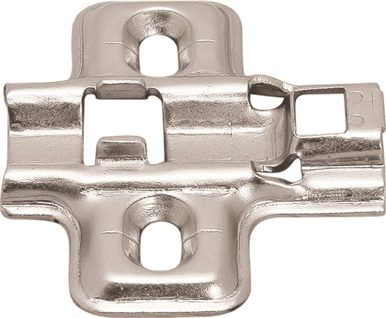 Clip Mounting Plate, for woodscrews, steel, nickel-plated, Mod 0