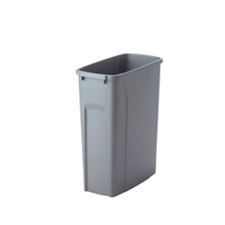 KV USC18-2-50PT Trash Can, double, bottom mounted, 50 quart, steel, frosted nickel