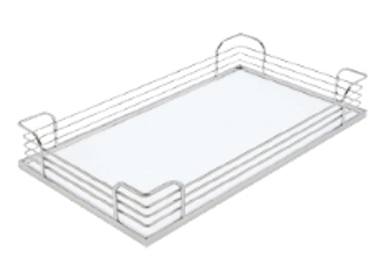 Tray Set, Arena, steel, champagne / maple, 18 1/2" x 15 3/8" x 3 1/2" (1 set= 2 trays)