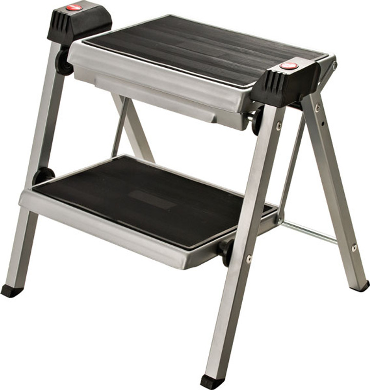 Folding Step Stool, silver, 465mm