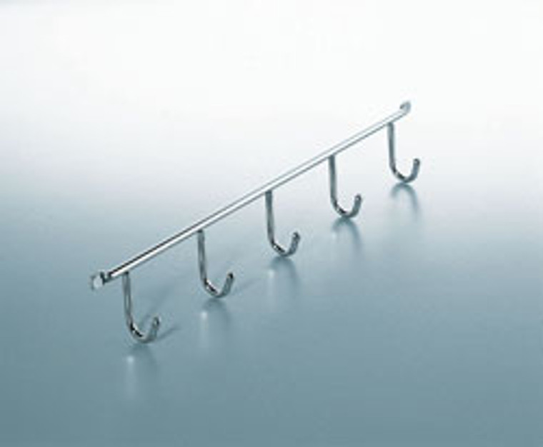 Hook Rail 5-hook, steel, chrome-plated, 400 x 52 x 33mm