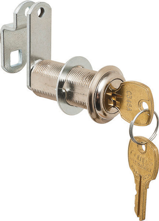 Cam Lock, C8060, Overlay/Flush, 1 3/4", with 180 degree cam rotation, bright nickel, C413A