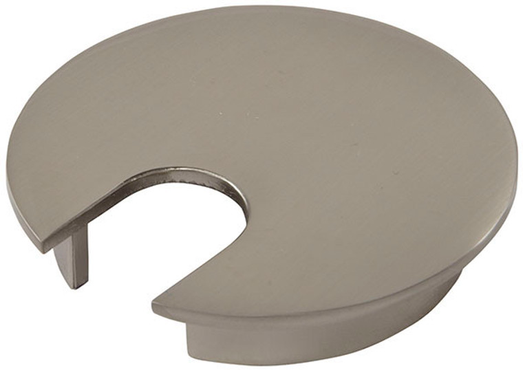Cable Grommet, zinc, brushed nickel, 63mm, 21mm x 29mm