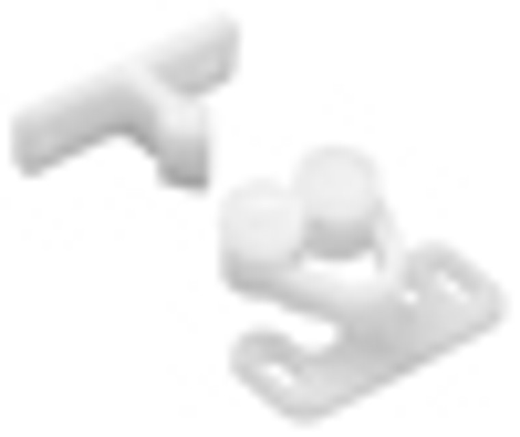 Plastic Double Roller Catches, 7.0 lb., White,SL6901-WHT