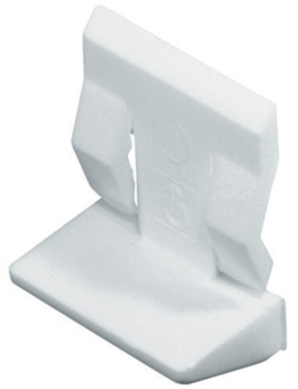 Shelf Support with Clip, plastic, white, 5mm