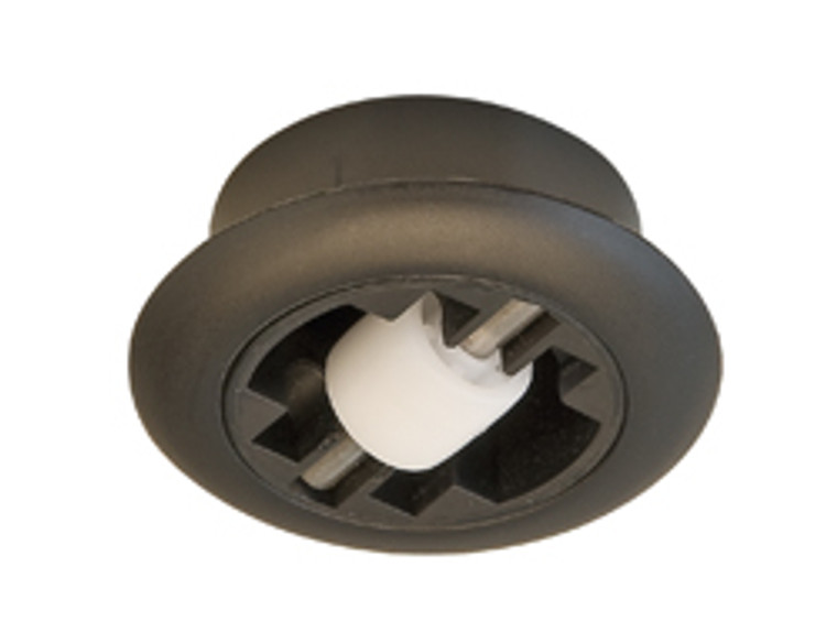 Roller-Mini Caster, fixed, plastic, black, 15mm, 50 kilogram