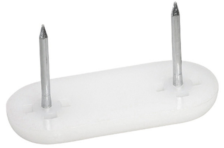 Furniture Glide, plastic, white, 44mm x 16mm