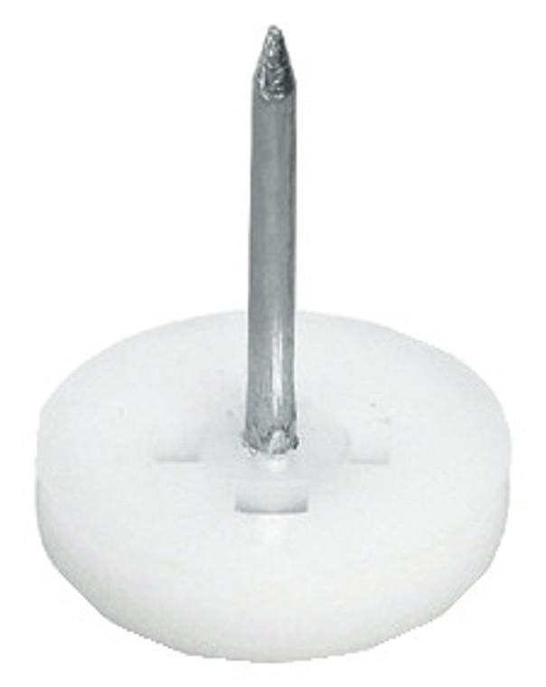 Furniture Glide, plastic, white, 13mm 1/2"