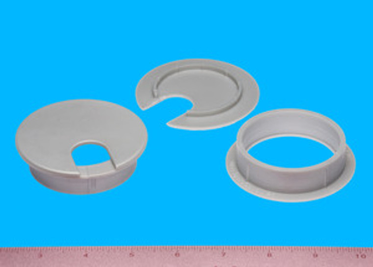 Round Wire Management Grommet Silver 2-1/2", Pkg of 25